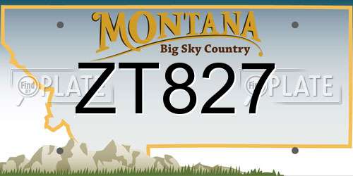 ZT827 Montana License Plate