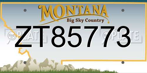 ZT85773 Montana License Plate