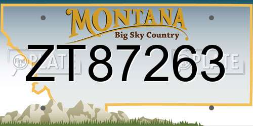 ZT87263 Montana License Plate