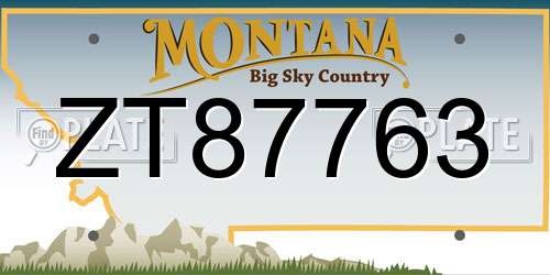 ZT87763 Montana License Plate