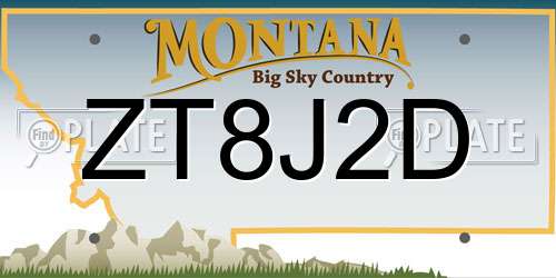 ZT8J2D Montana License Plate