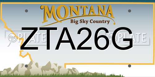 ZTA26G Montana License Plate