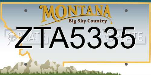 ZTA5335 Montana License Plate