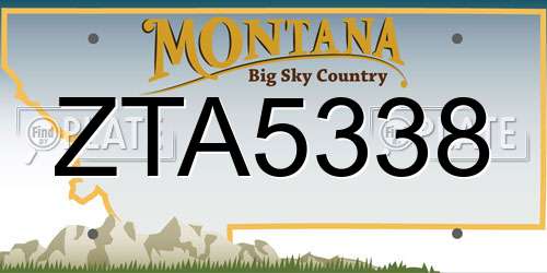 ZTA5338 Montana License Plate
