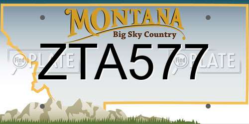 ZTA577 Montana License Plate