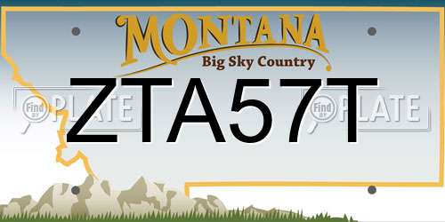 ZTA57T Montana License Plate