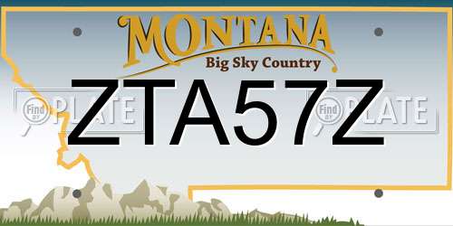 ZTA57Z Montana License Plate