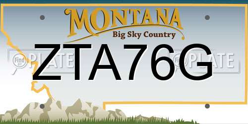 ZTA76G Montana License Plate