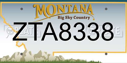 ZTA8338 Montana License Plate