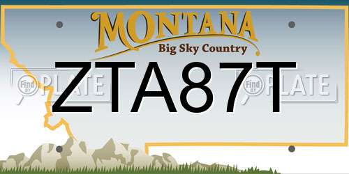 ZTA87T Montana License Plate