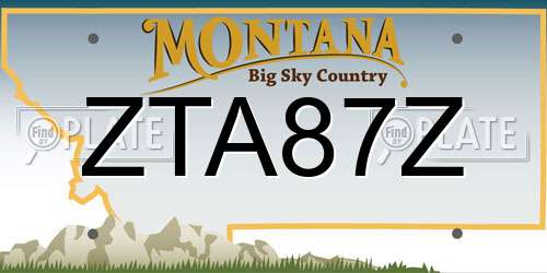 ZTA87Z Montana License Plate