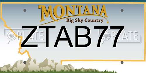 ZTAB77 Montana License Plate