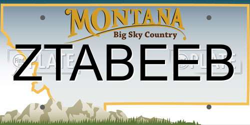ZTABEEB Montana License Plate