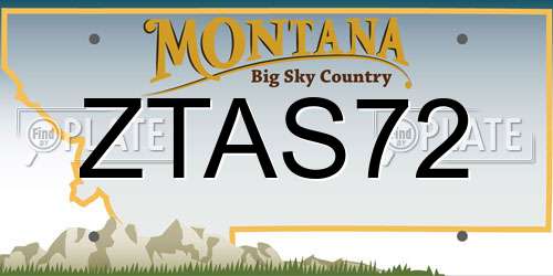 ZTAS72 Montana License Plate