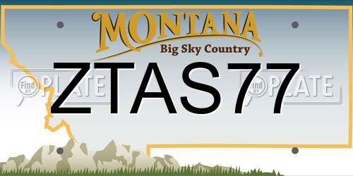 ZTAS77 Montana License Plate