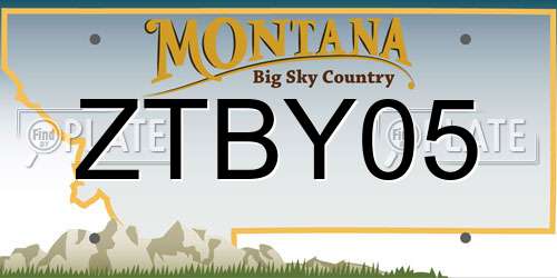 ZTBY05 Montana License Plate