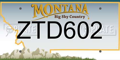 ZTD602 Montana License Plate