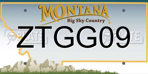 ZTGG09 Montana License Plate
