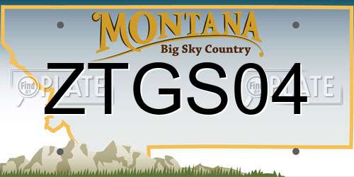 ZTGS04 Montana License Plate