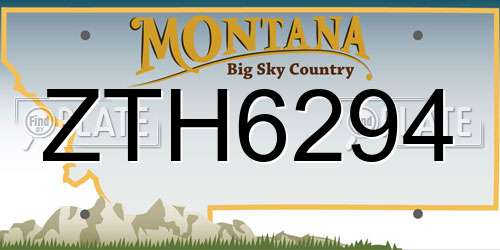 ZTH6294 Montana License Plate