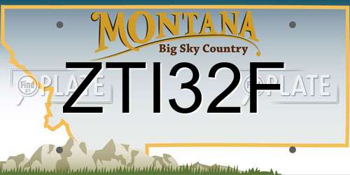 ZTI32F Montana License Plate