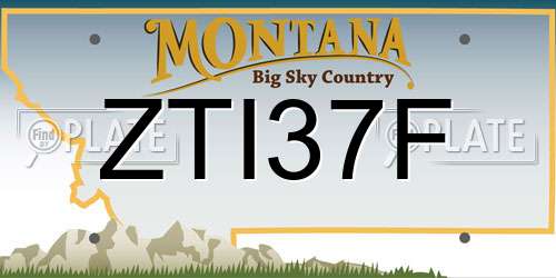 ZTI37F Montana License Plate