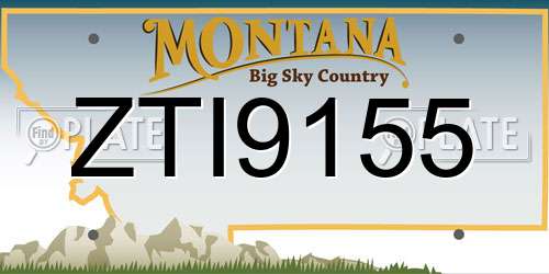 ZTI9155 Montana License Plate