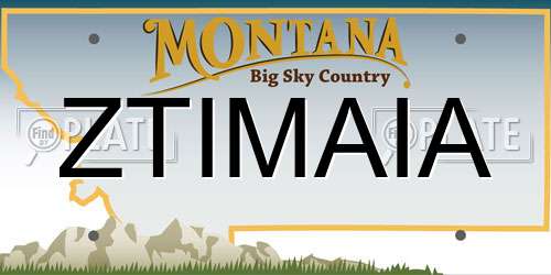 ZTIMAIA Montana License Plate