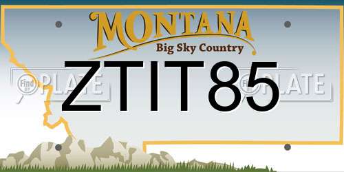 ZTIT85 Montana License Plate
