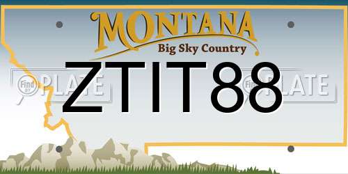 ZTIT88 Montana License Plate