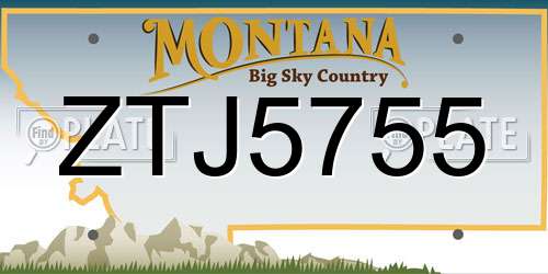 ZTJ5755 Montana License Plate