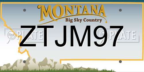 ZTJM97 Montana License Plate