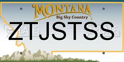 ZTJSTSS Montana License Plate