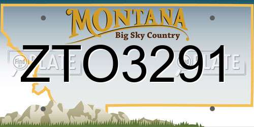 ZTO3291 Montana License Plate