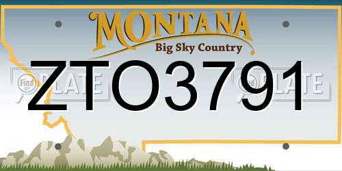 ZTO3791 Montana License Plate