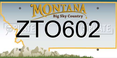 ZTO602 Montana License Plate