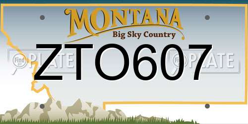 ZTO607 Montana License Plate