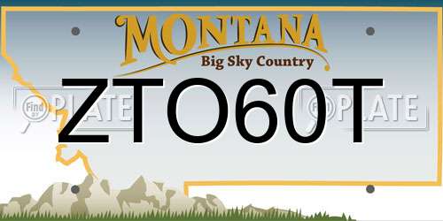 ZTO60T Montana License Plate