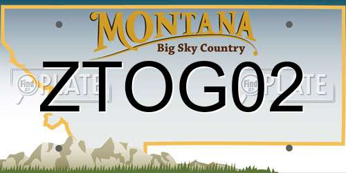 ZTOG02 Montana License Plate