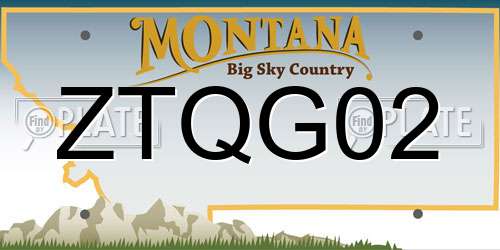 ZTQG02 Montana License Plate