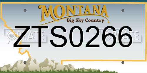 ZTS0266 Montana License Plate