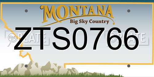 ZTS0766 Montana License Plate