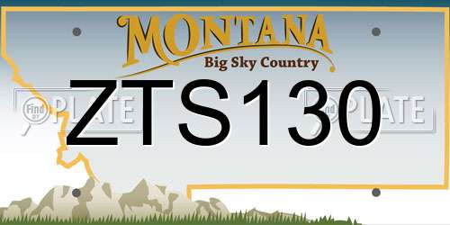 ZTS130 Montana License Plate