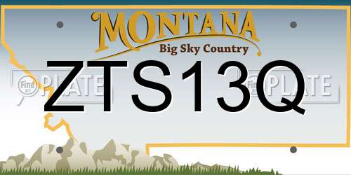 ZTS13Q Montana License Plate