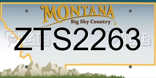 ZTS2263 Montana License Plate