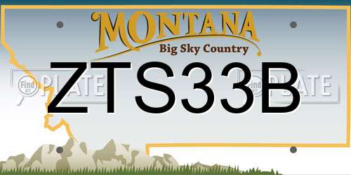ZTS33B Montana License Plate