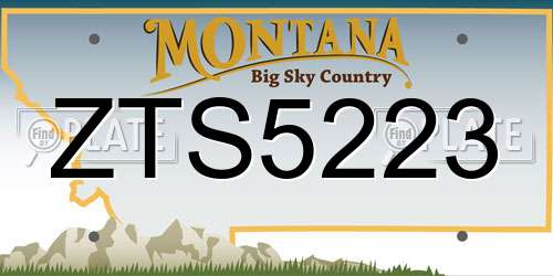 ZTS5223 Montana License Plate