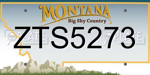 ZTS5273 Montana License Plate