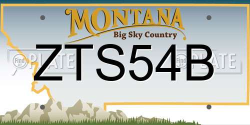 ZTS54B Montana License Plate