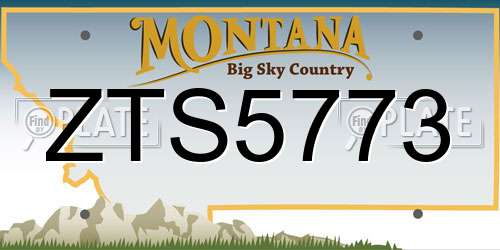 ZTS5773 Montana License Plate